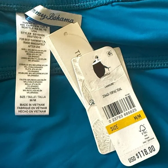 Tommy Bahama Pearl U-Front Tankini Top - Picture 10 of 10